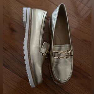 New Talbot Gold Loafers with Chain Detail